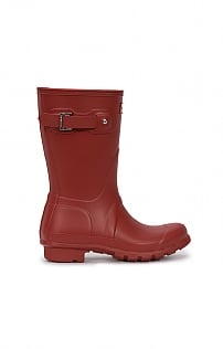 Short red hunter rain on sale boots