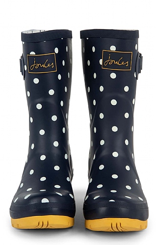 joules navy spot wellies size 6