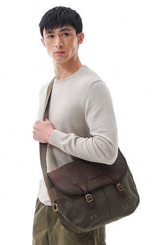 Barbour wax cotton and on sale leather trim satchel