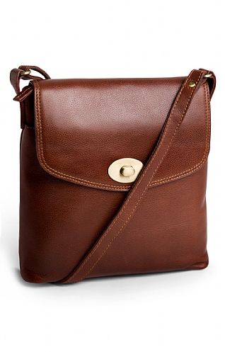 Ladies Leather Side Bag Brown House of Bruar