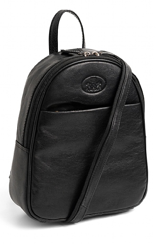 Roots black leather backpack online