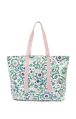 Ladies Joules Promenade Beach Bag, Creme Floral