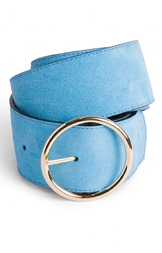 House of Bruar Ladies Wide Suede Belt, Turquoise