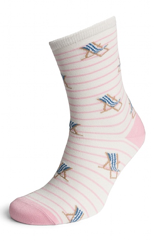 Ladies Joules Everyday Socks, Deckchair