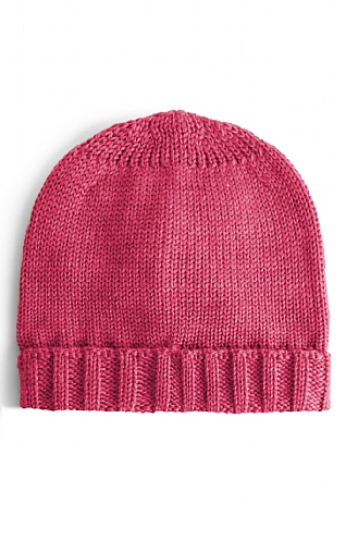 House of Bruar Pure New Wool Beanie, Rosewood
