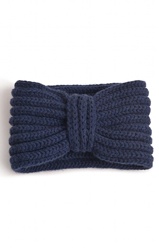 House Of Bruar Ladies Cashmere Earwarmer - Navy Blue, Navy