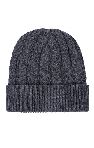 House Of Bruar 3 Ply Cashmere Cable Hat, Dark Grey