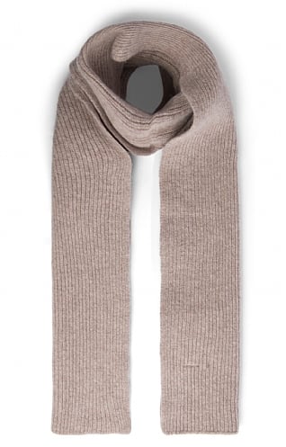 Robert Mackie Lambswool Ribbed Scarf, Cobble