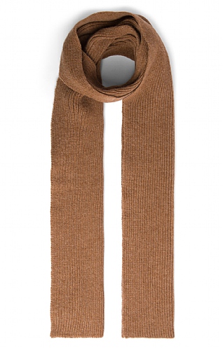Robert Mackie Lambswool Ribbed Scarf - Driftwood Brown, Driftwood