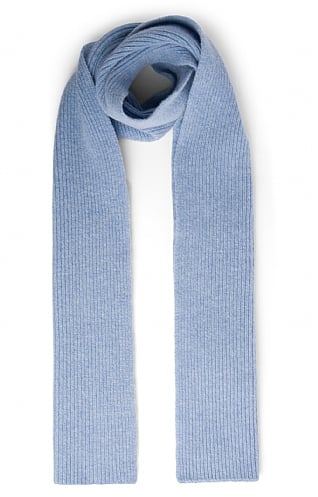 Robert Mackie Lambswool Ribbed Scarf, Glacier