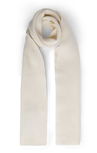 Robert Mackie Lambswool Ribbed Scarf, Snow White