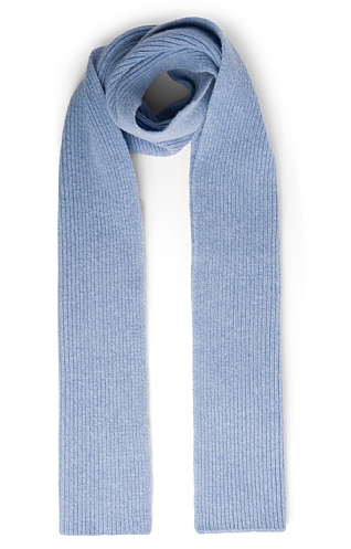Robert Mackie Lambswool Ribbed Scarf - Soft Blue, Soft Blue