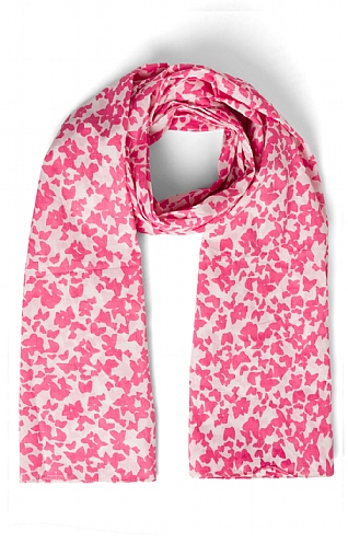 House Of Bruar Ladies Print Pareo Scarf, Butterfly Print Pink