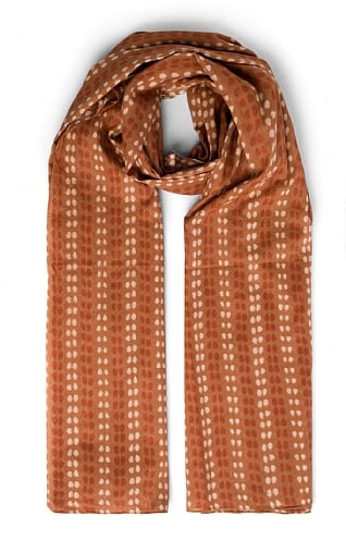 House Of Bruar Ladies Print Pareo Scarf, Pecan Spot