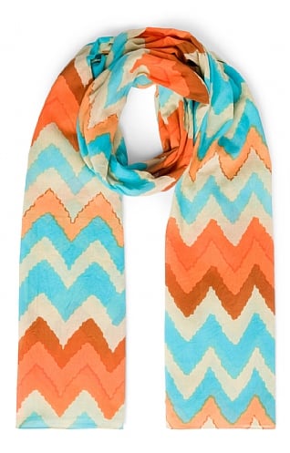 House Of Bruar Ladies Print Pareo Scarf, Zigzag