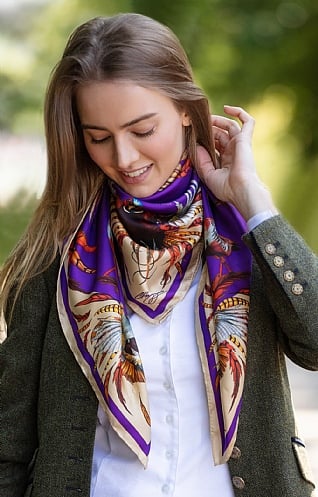 Ladies Large Silk Scarf - House of Bruar