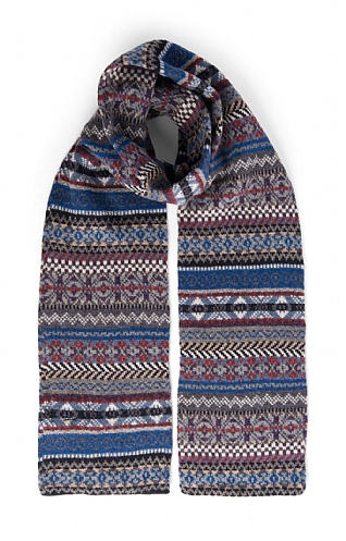 Robert Mackie Lochinver Fairisle Scarf, Charcoal