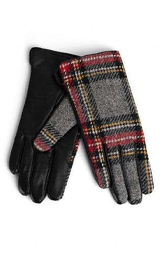 NEW Stewart of Scotland Herringbone Leather Gloves popular Small