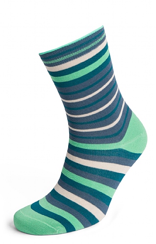 Thought Ladies Bamboo Stripe Socks, Misty Blue