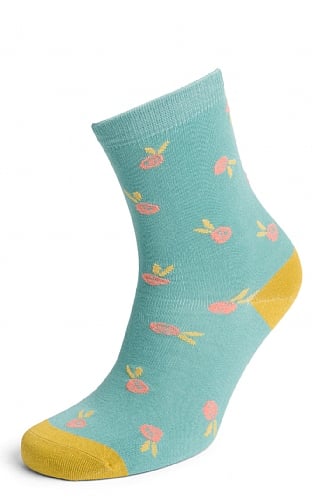 Thought Ladies Mapel Floral Bamboo Socks, Pine Grn