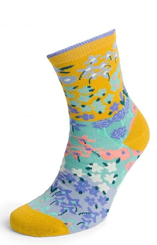 Thought Ladies Marguerite Floral Socks, Cumin Yellow