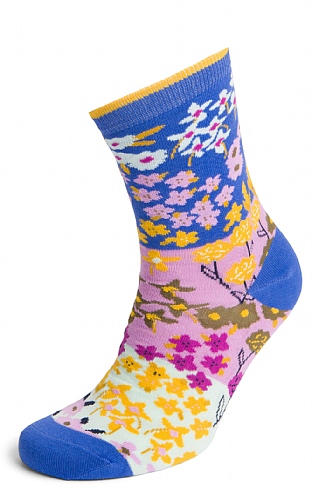 Thought Ladies Marguerite Floral Socks, Light Sapphire Blue