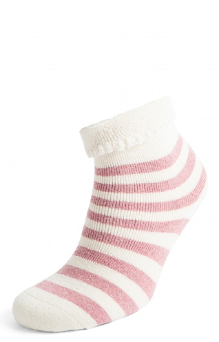 House Of Bruar Ladies Sassy Striped Cuff Socks, Pink