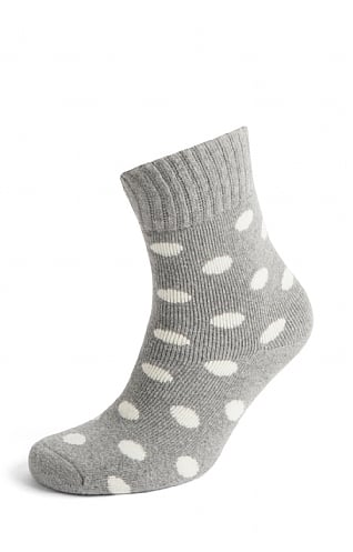 House Of Bruar Ladies Splendid Spot Rib Socks, Grey