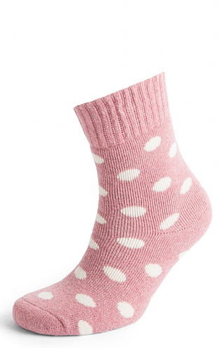 House Of Bruar Ladies Splendid Spot Rib Socks, Pink
