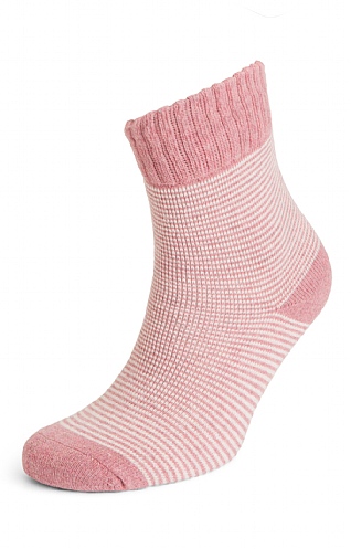 House Of Bruar Ladies Sleek Stripe Rib Socks, Pink