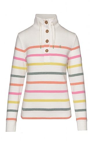 Ladies Joules Southwold Button Sweater, Multi Stripe