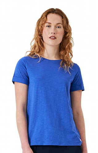 Ladies Crew Clothing Slub T-Shirt, Strong Blue