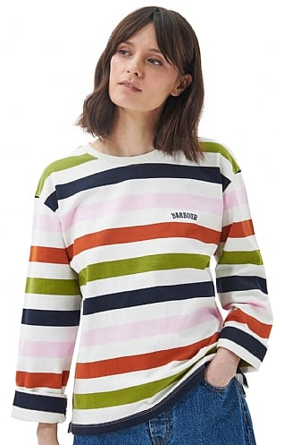 Ladies Barbour Southport Long Sleeved Top, Multi Stripe