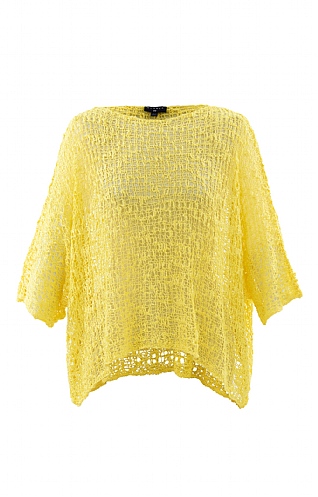 Ladies Marble Open Knit Wide Neck Top, Yellow