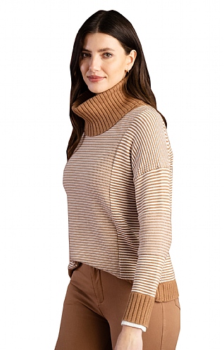 Tan roll neck jumper womens sale