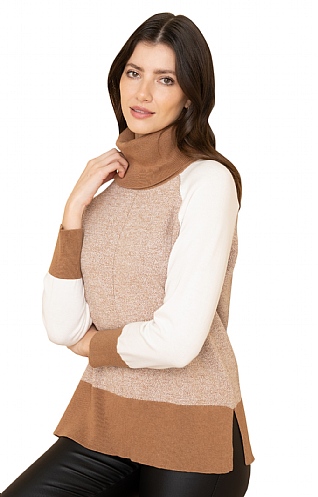 Tan roll clearance neck jumper womens