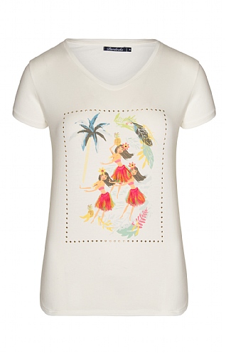 House Of Bruar Ladies Motif T-Shirt, Off White