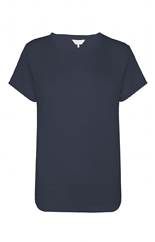 House Of Bruar Ladies Short-Sleeved Crew Neck T-Shirt - Navy Blue, Navy