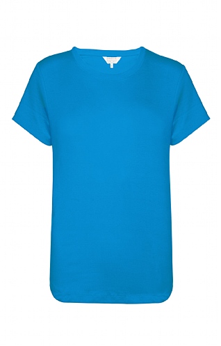 House Of Bruar Ladies Short-Sleeved Crew Neck T-Shirt, Ocean Blue