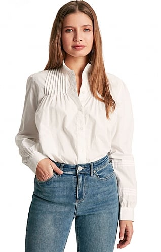 Ladies Joules Arla Pleated Blouse, Chalk