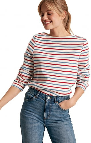 Ladies Joules New Harbour Long Sleeve Top, Multi Stripe