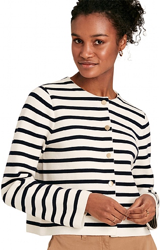 Ladies Joules Constance Cardigan, Creme Navy