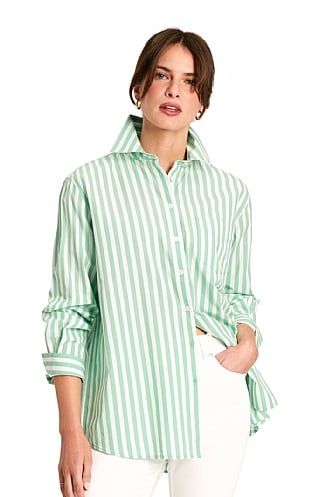 Ladies Joules Amilla Multi Striped Shirt - Green, Green