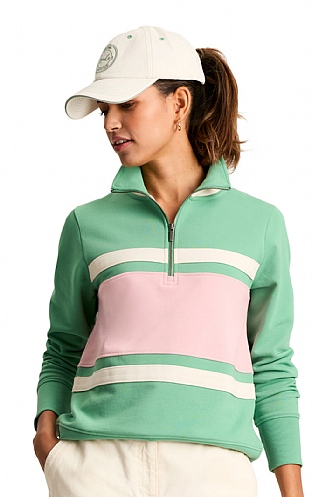 Ladies Joules Tadley T-Zip - Green, Green