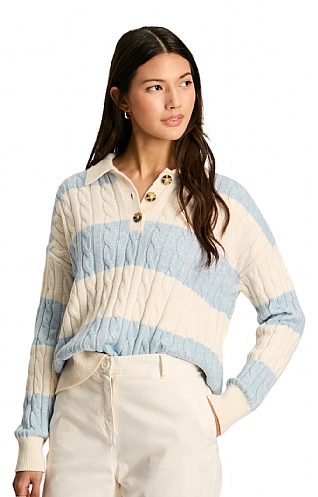 Ladies Joules Love-All Jumper, Blue Stripe