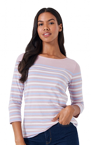 Ladies Crew Clothing Essential Breton, White/Pink/Blue/Pine