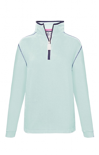 Ladies Lazy Jacks 1/4 Zip Sweatshirt, Mint