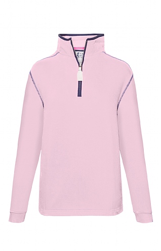 Ladies Lazy Jacks 1/4 Zip Sweatshirt, Pink