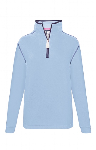 Ladies Lazy Jacks 1/4 Zip Sweatshirt, Sky