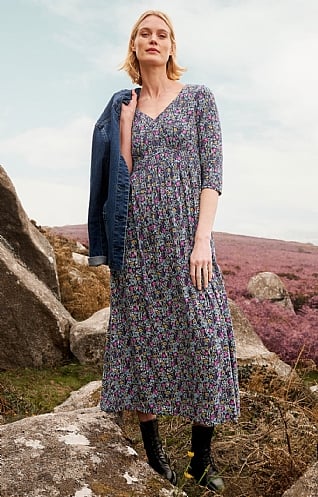 Ladies Seasalt Maggie Dress, Floral Moor Maritime